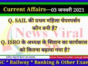 January 2021 Current Affairs in Hindi