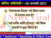 08 January 2021 Current Affairs in Hindi