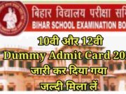 Bihar board dummy admit card 10th 12th