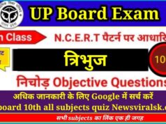 UP Board Class 10th Math Objective Chapter 6
