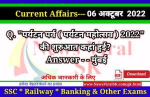 Daily Current Affairs pdf Download 06 October 2022