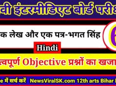 Class 12th Hindi Objective Chapter 6
