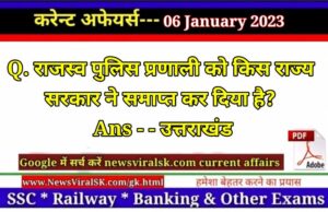 Daily Current Affairs pdf Download 06 January 2023