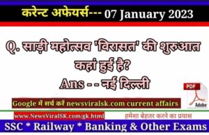 Daily Current Affairs pdf Download 07 January 2023