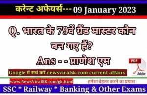 Daily Current Affairs pdf Download 09 January 2023