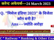 Daily Current Affairs pdf Download 24 March 2023