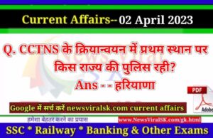 Daily Current Affairs pdf Download 02 April 2023