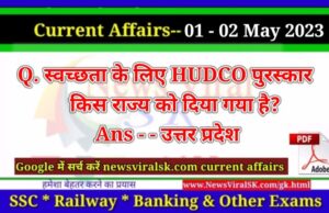 Daily Current Affairs pdf Download 01 - 02 May 2023