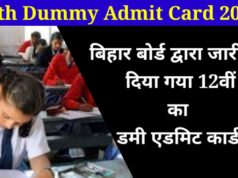 BSEB Inter Exam Class 12 Dummy Admit Card