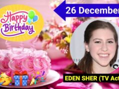 26 December EDEN SHER (TV Actress) Birthday