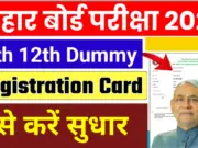 BSEB 10th 12th Dummy Registration card