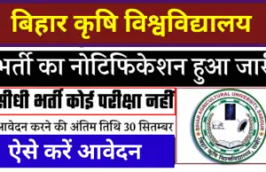 Bihar Agriculture University Vacancy