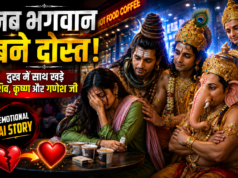 जब भगवान शिव, कृष्ण और गणेश जी बने दोस्त | Emotional Mythology AI Art | Heart Touching Cinematic Scene