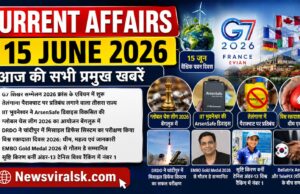 Current Affairs Today | 15 June 2026 | Latest Current Affairs MCQ & Static GK