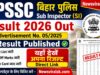 BPSSC Bihar Police Sub Inspector SI Result 2026 Out: Direct Link Active