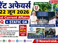 Current Affairs Today | 22 June 2026 | Latest Current Affairs MCQ & Static GK