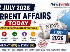 Current Affairs Today | 2 July 2026 Current Affairs | Latest Current Affairs MCQ & Static GK