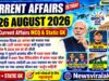 Current Affairs Today | 26 August 2026 Current Affairs | Latest Current Affairs MCQ & Static GK